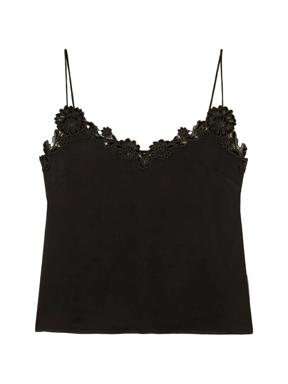 TWINSET Top in raso con ricamo - Nero