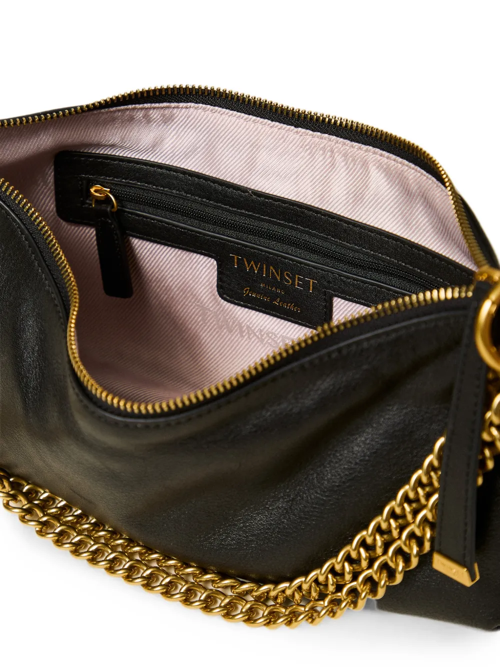 TWINSET Leren tas met kwastje Zwart