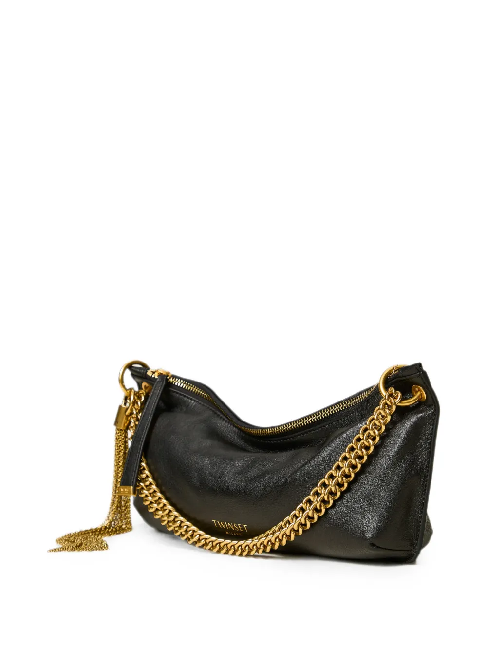 TWINSET Leren tas met kwastje Zwart