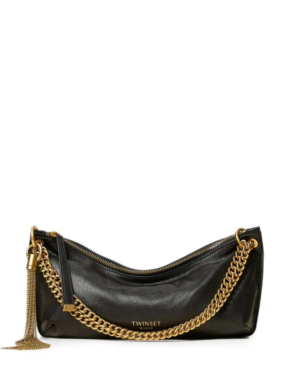 TWINSET leather bag with tassel - Schwarz