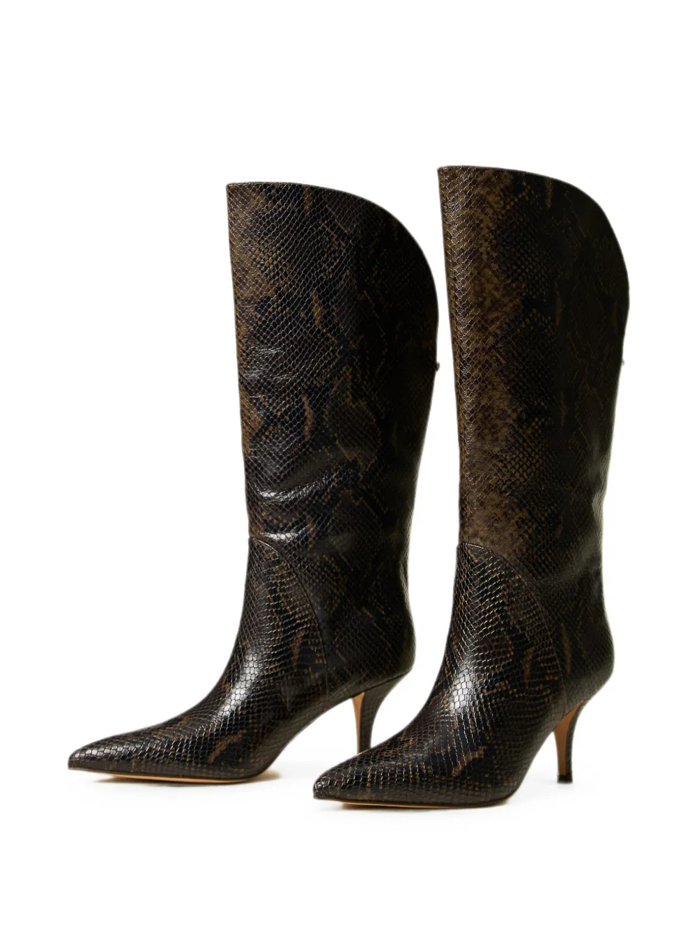 TWINSET python-print high leather boots Bruin