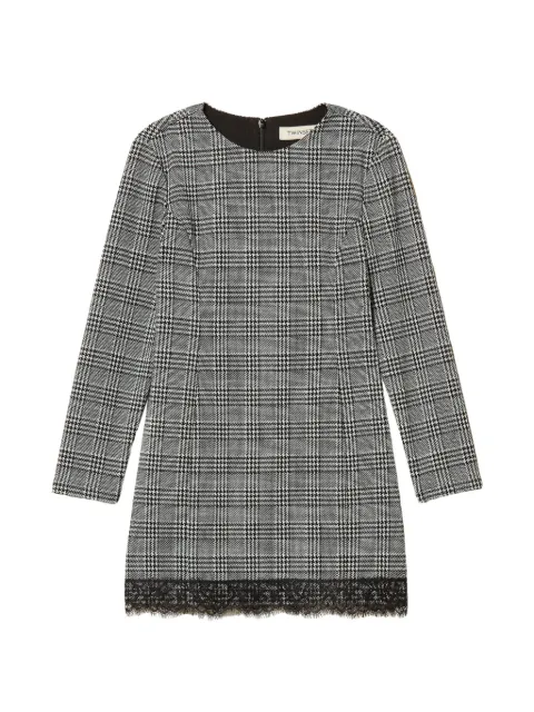 TWINSET Kids Prince of Wales lace-trim dress