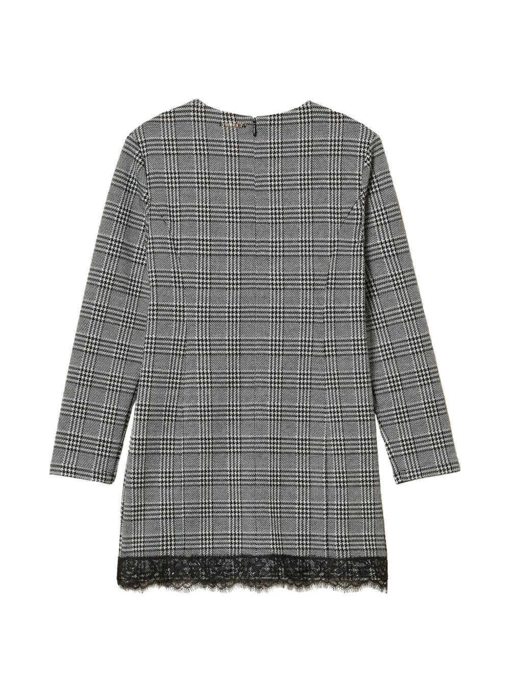 TWINSET Kids Prince of Wales jurk met kanten afwerking Grijs