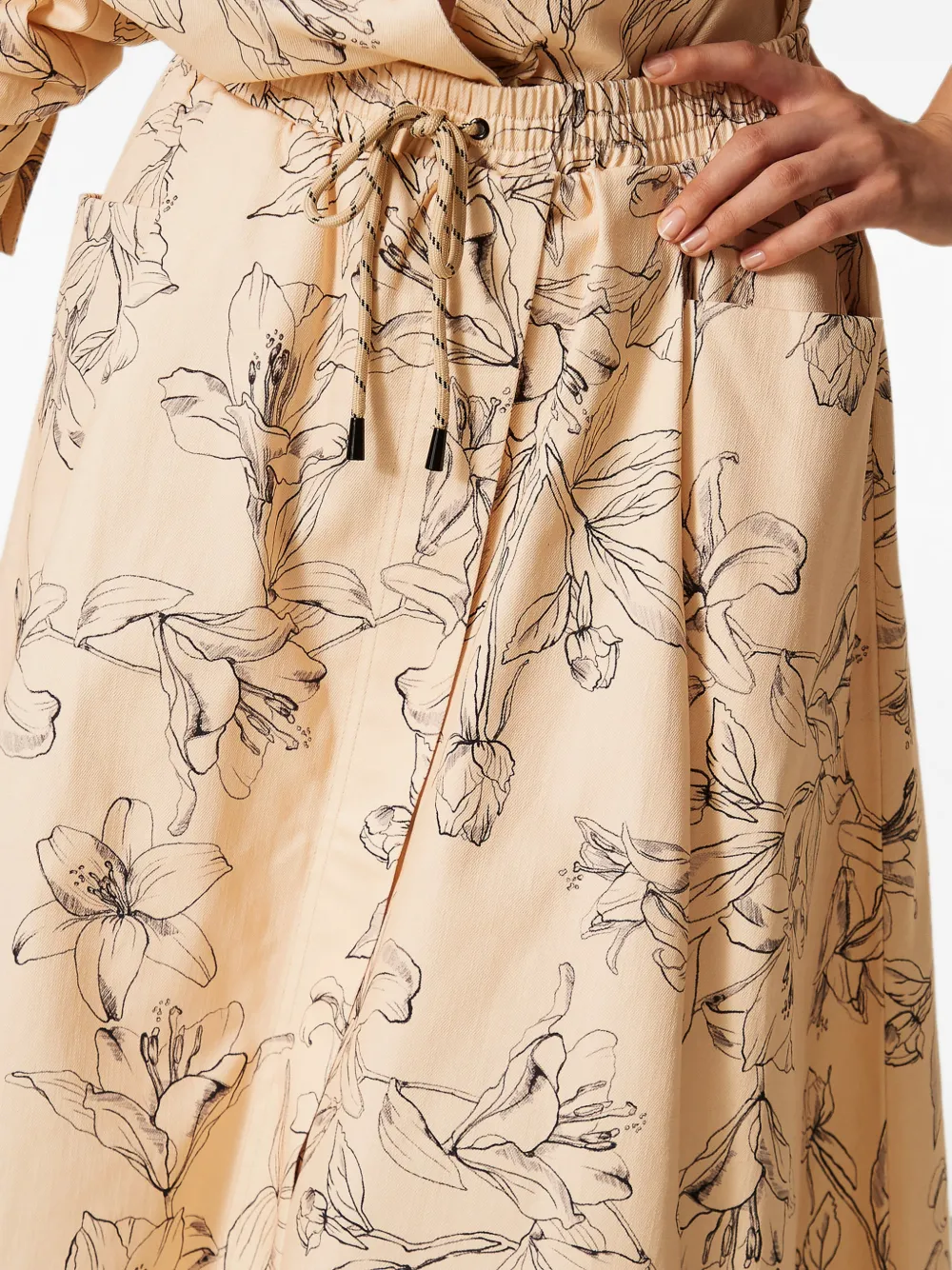 TWINSET Midi-rok met bloemenprint Beige