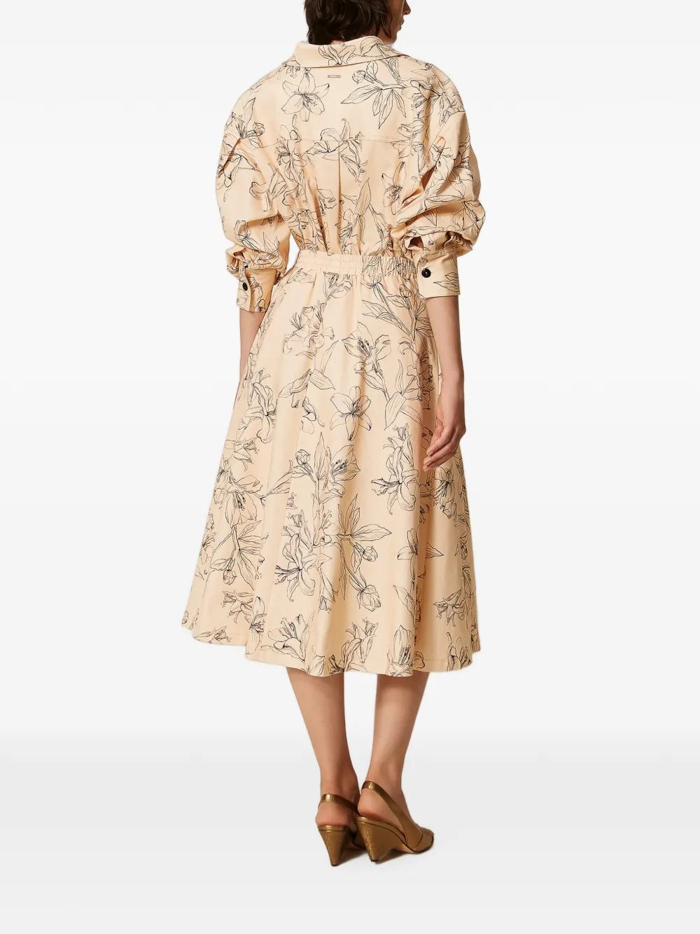TWINSET Midi-rok met bloemenprint Beige