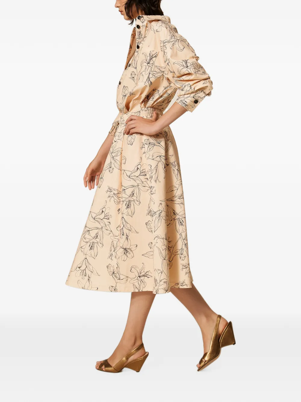 TWINSET Midi-rok met bloemenprint Beige