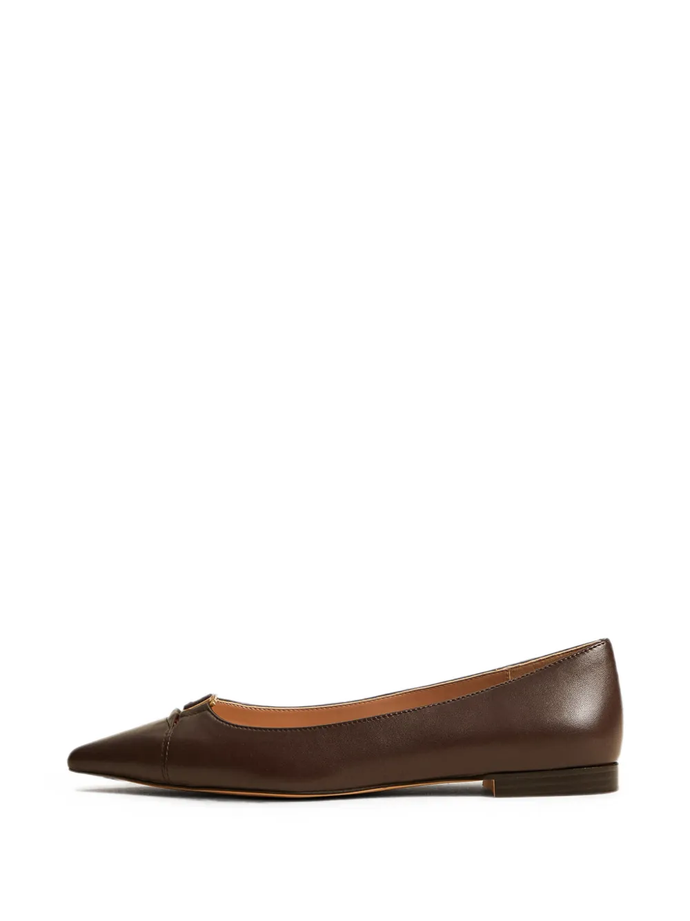 TWINSET leather ballerina flats with logo Bruin