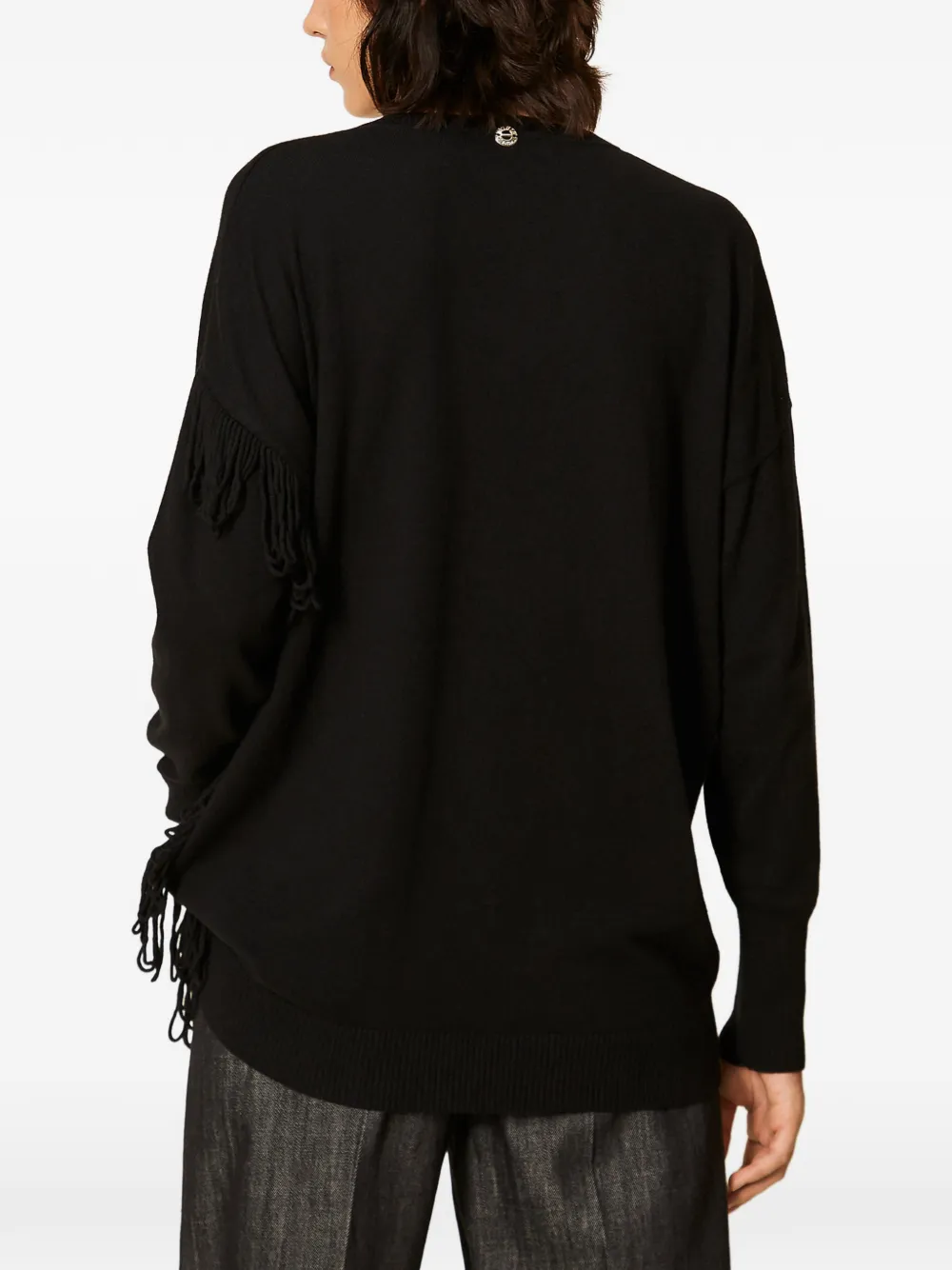 TWINSET Trui met franje Zwart
