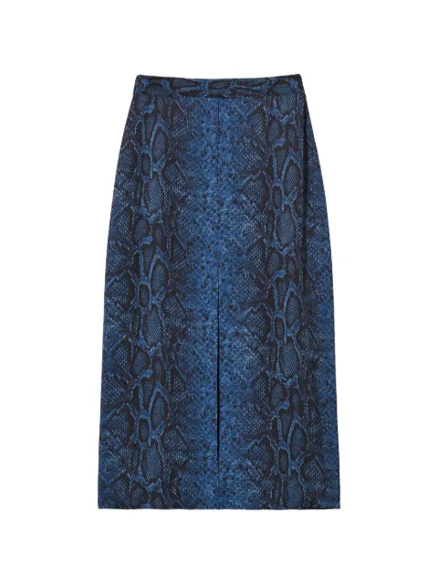 TWINSET python print crêpe midi skirt