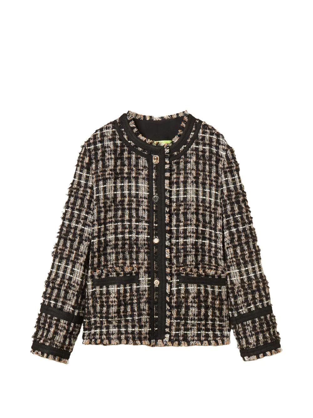 TWINSET Myfo Bouclé-Jacke mit Schmuckknöpfen - Schwarz