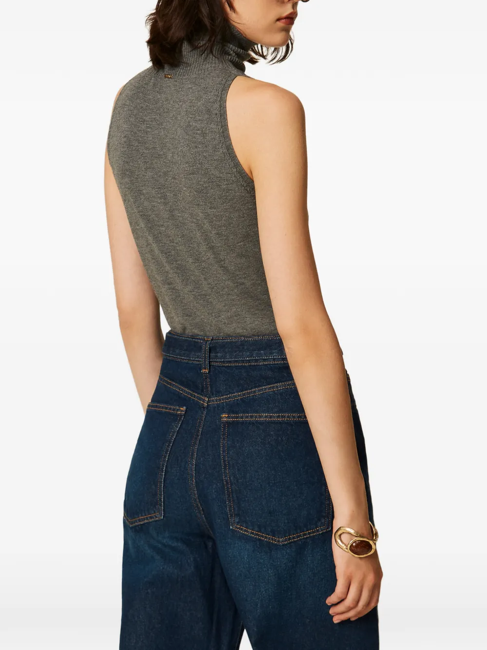 TWINSET Top met col Grijs
