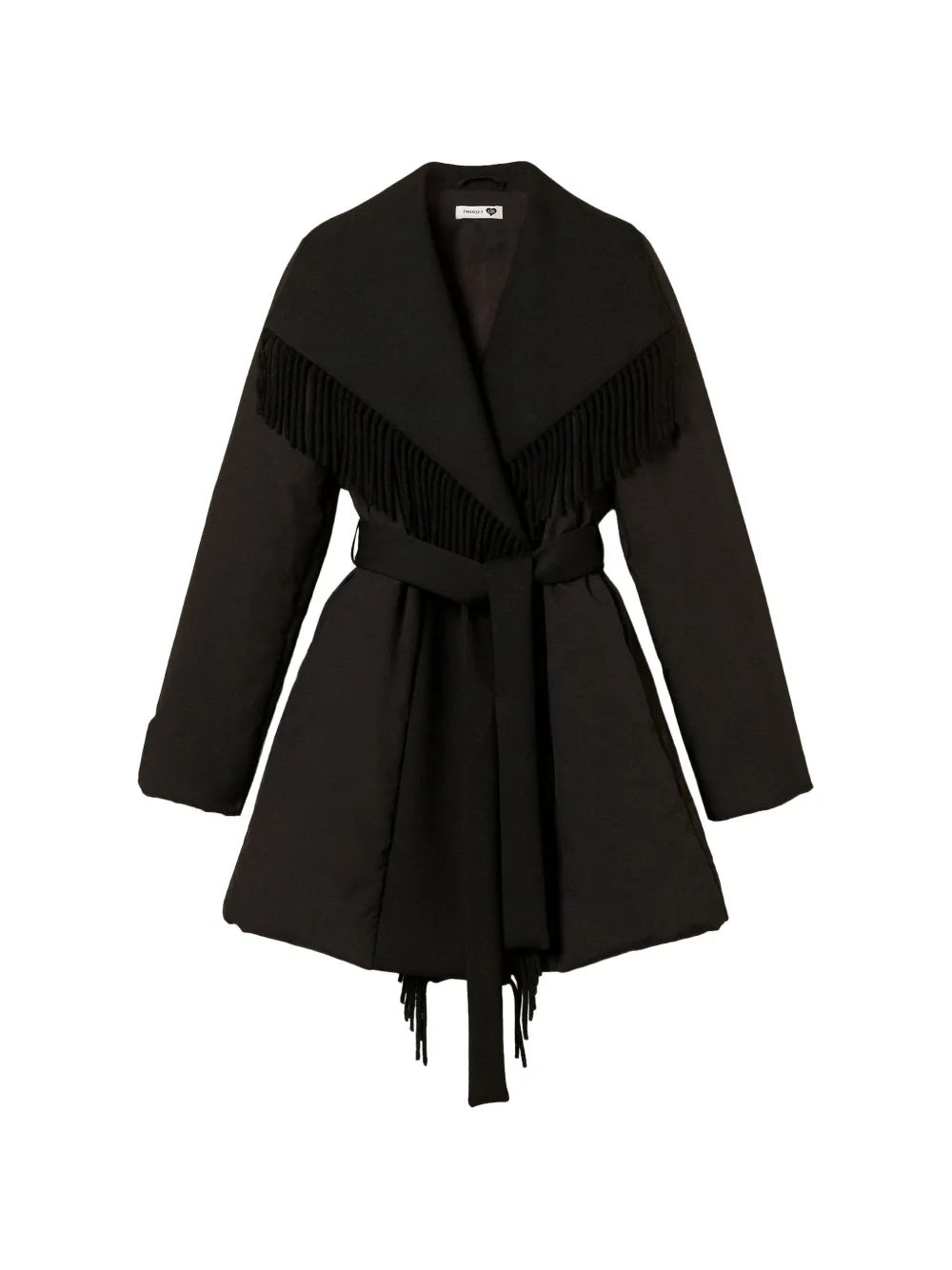 TWINSET Wattierte Jacke mit Fransen - Schwarz