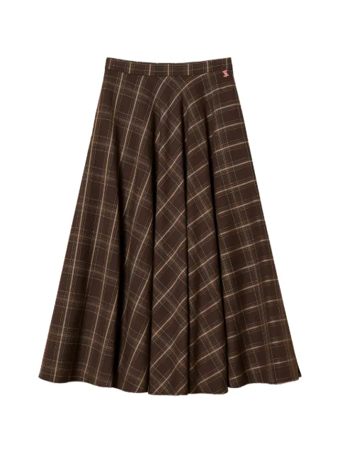 TWINSET jupe mi-longue Myfo en flanelle à carreaux