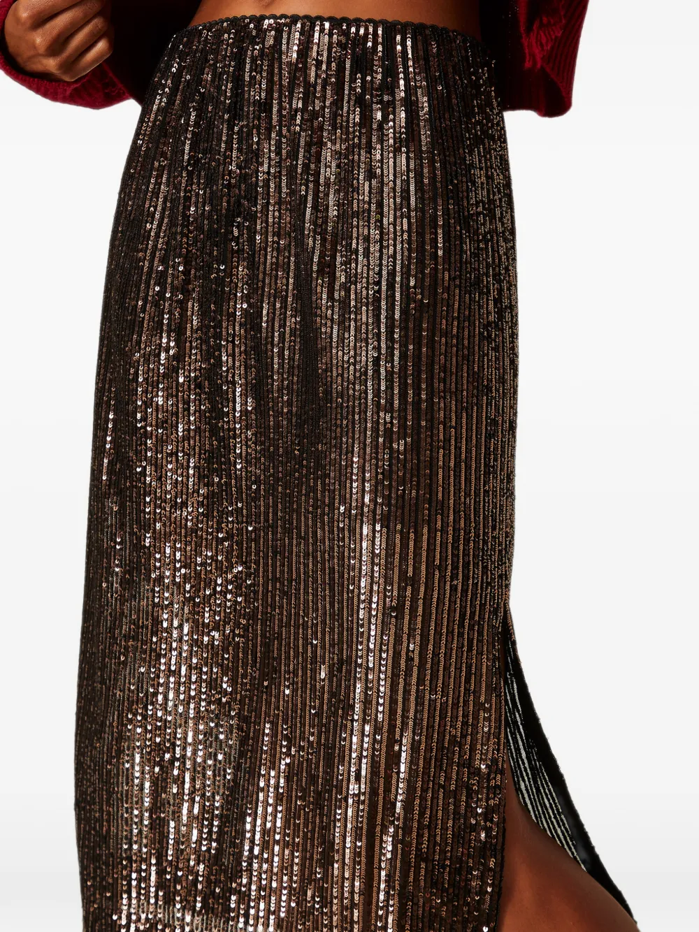 TWINSET Midi-rok met pailletten Bruin