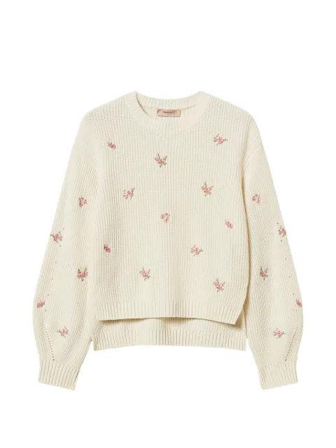 TWINSET wool-blend jumper with floral embroidery