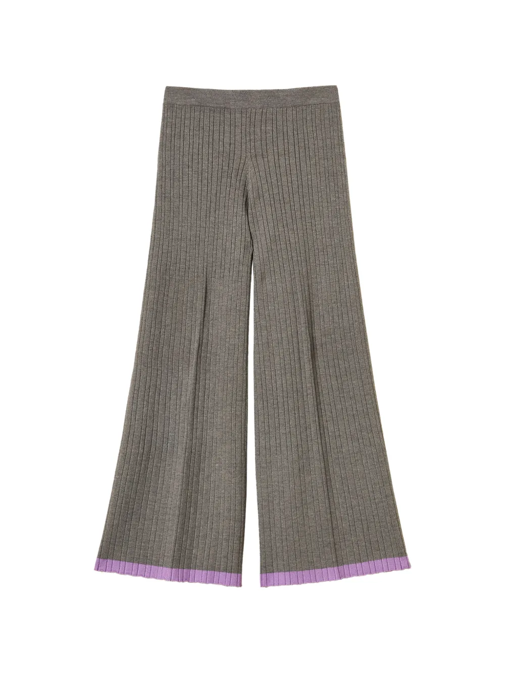 TWINSET Kids Pantaloni a coste con dettagli a contrasto - Grigio