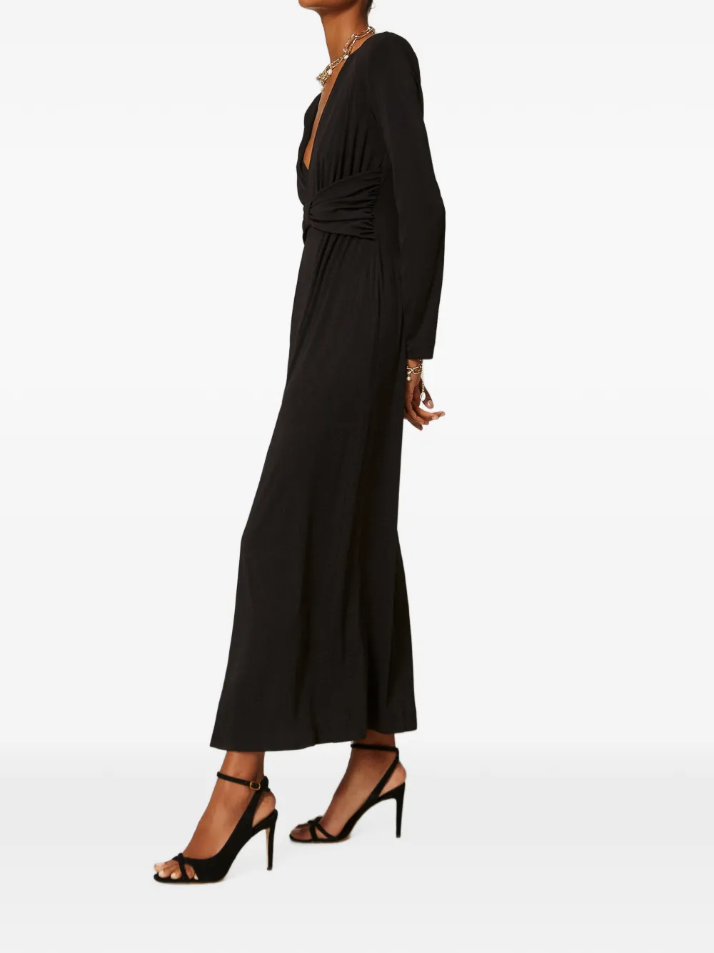 TWINSET Maxi-jurk met gedrapeerd detail Zwart