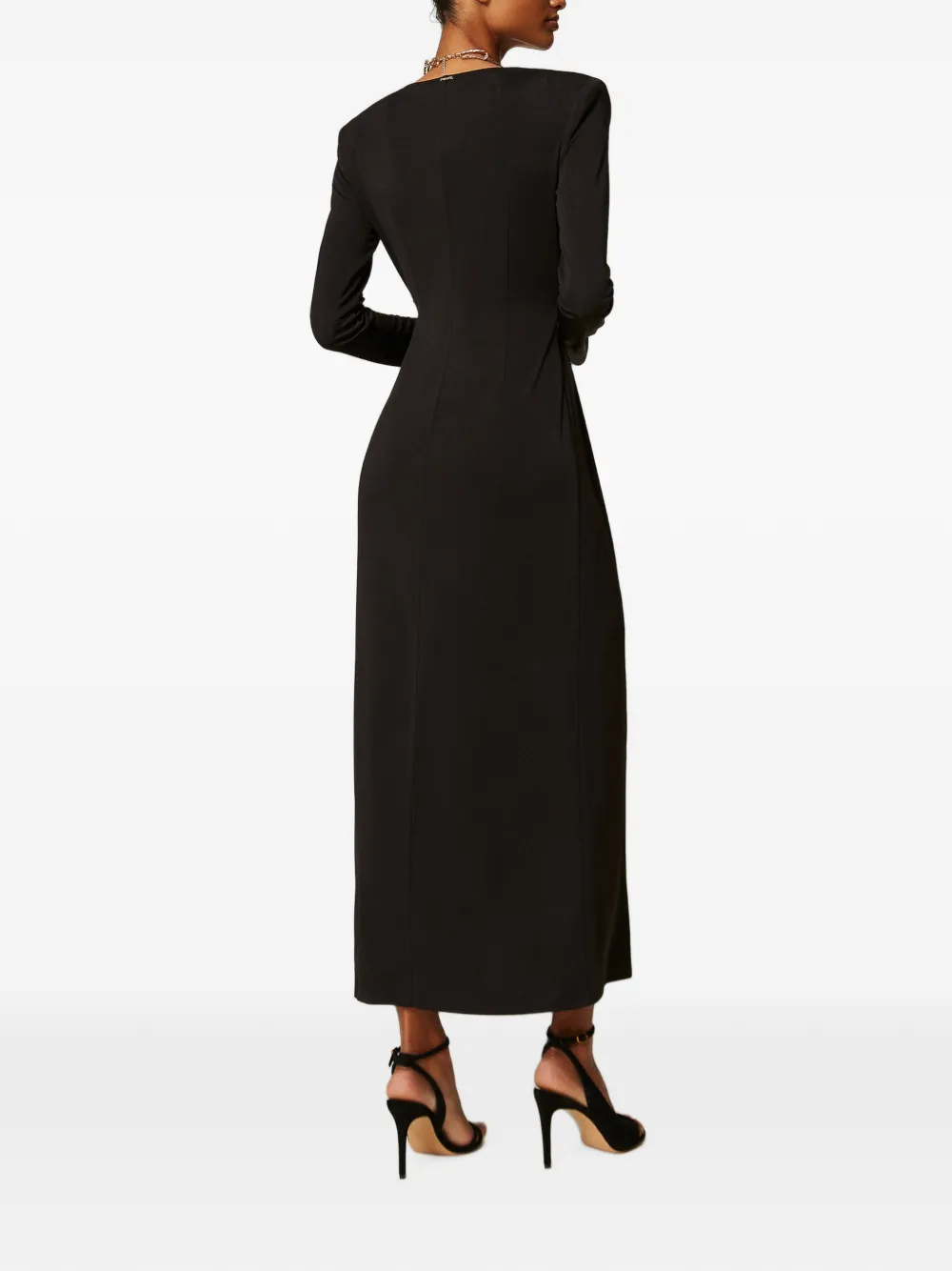 TWINSET Maxi-jurk met gedrapeerd detail Zwart