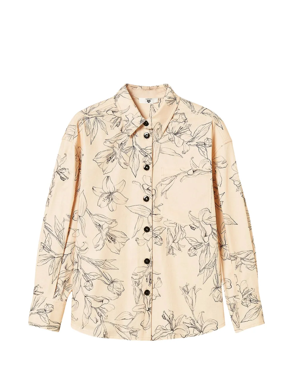 TWINSET Bullenhemd mit Blumenprint - Nude