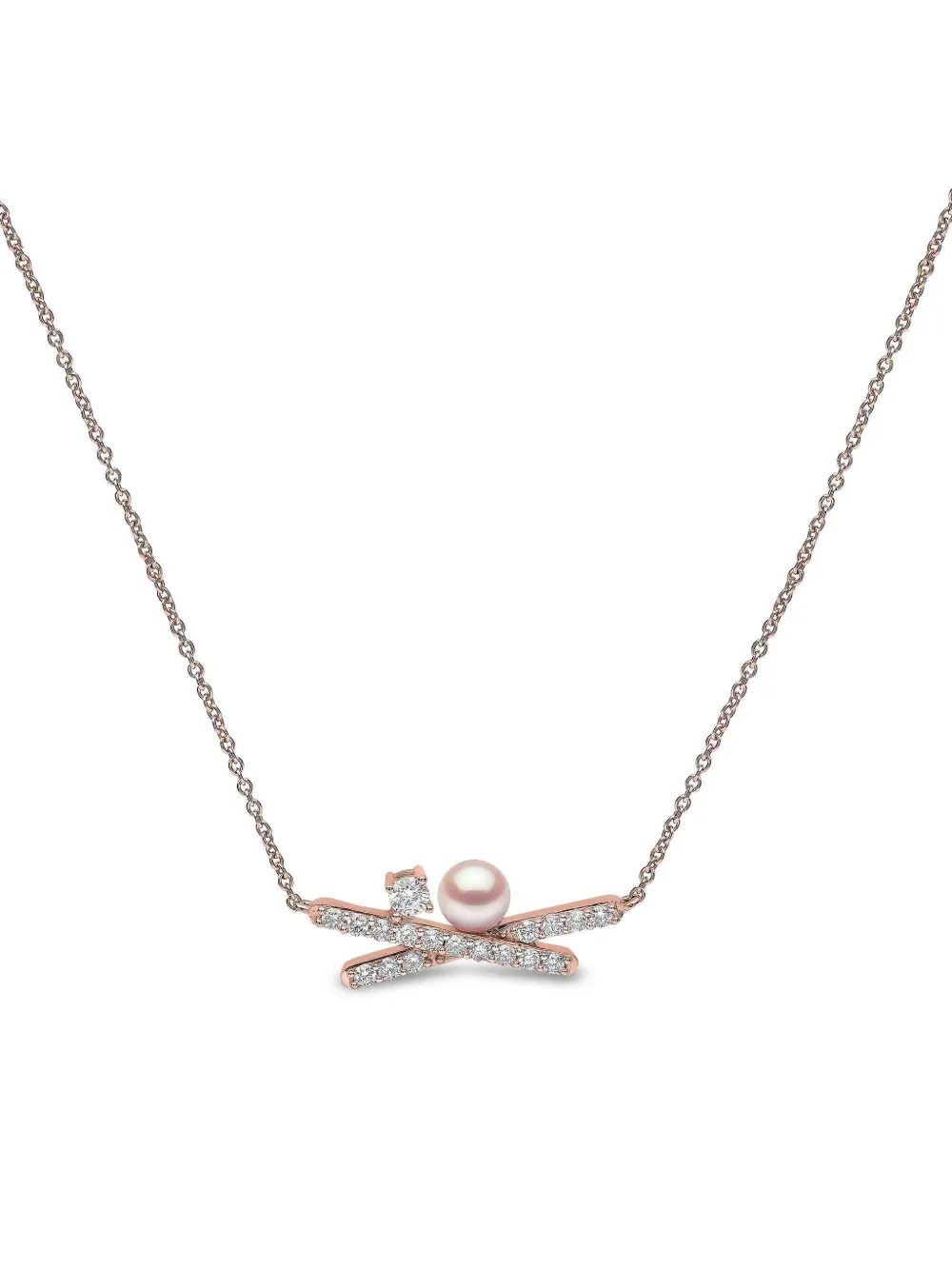 Yoko London Halskette mit Perlen und Diamanten - Rosa