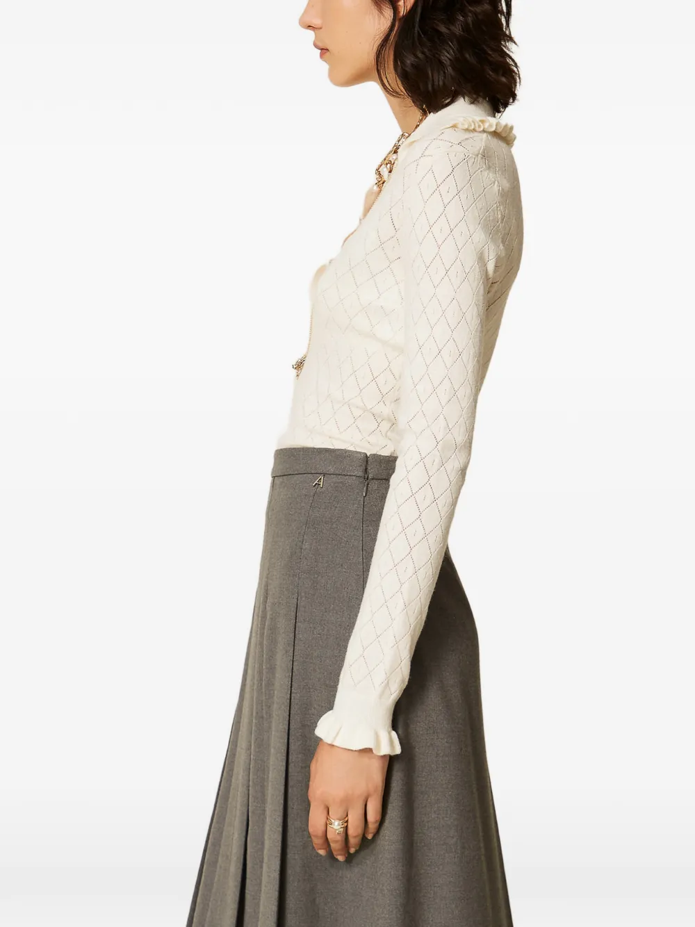 TWINSET Flanellen midi-rok Grijs