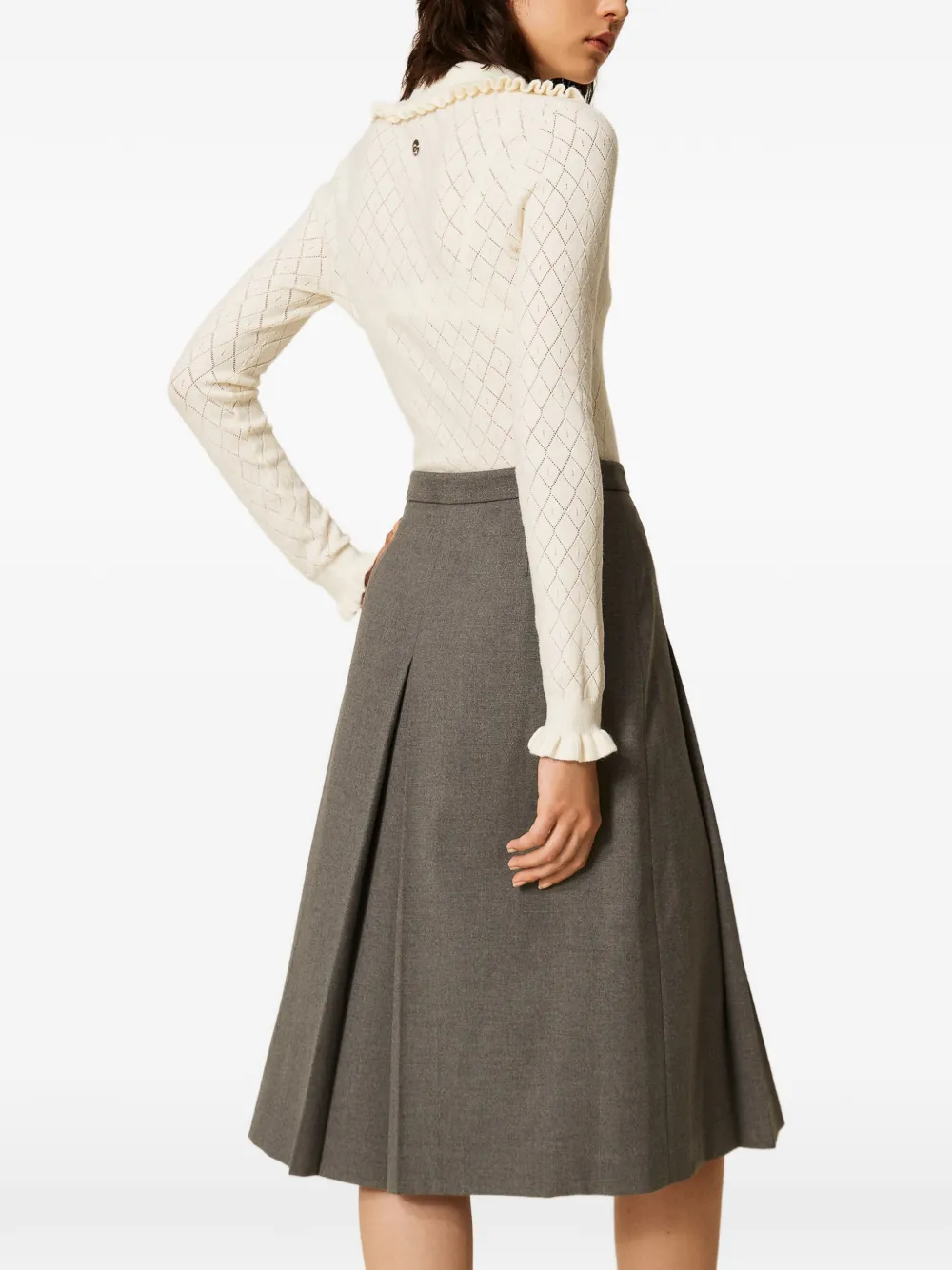TWINSET Flanellen midi-rok Grijs
