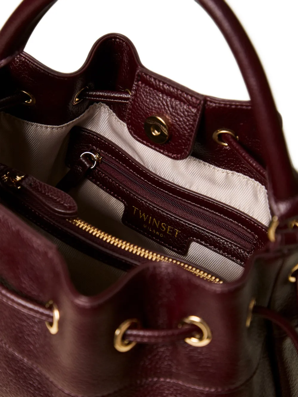 TWINSET Bewerkte bucket-tas met trekkoord Rood