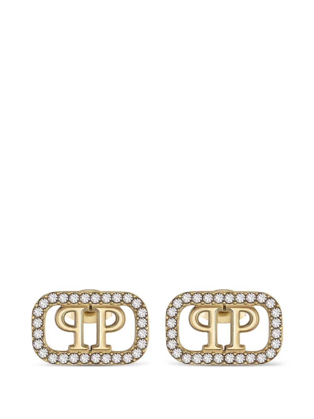 Philipp Plein Plein Lettering crystal-embellished earrings - Gold