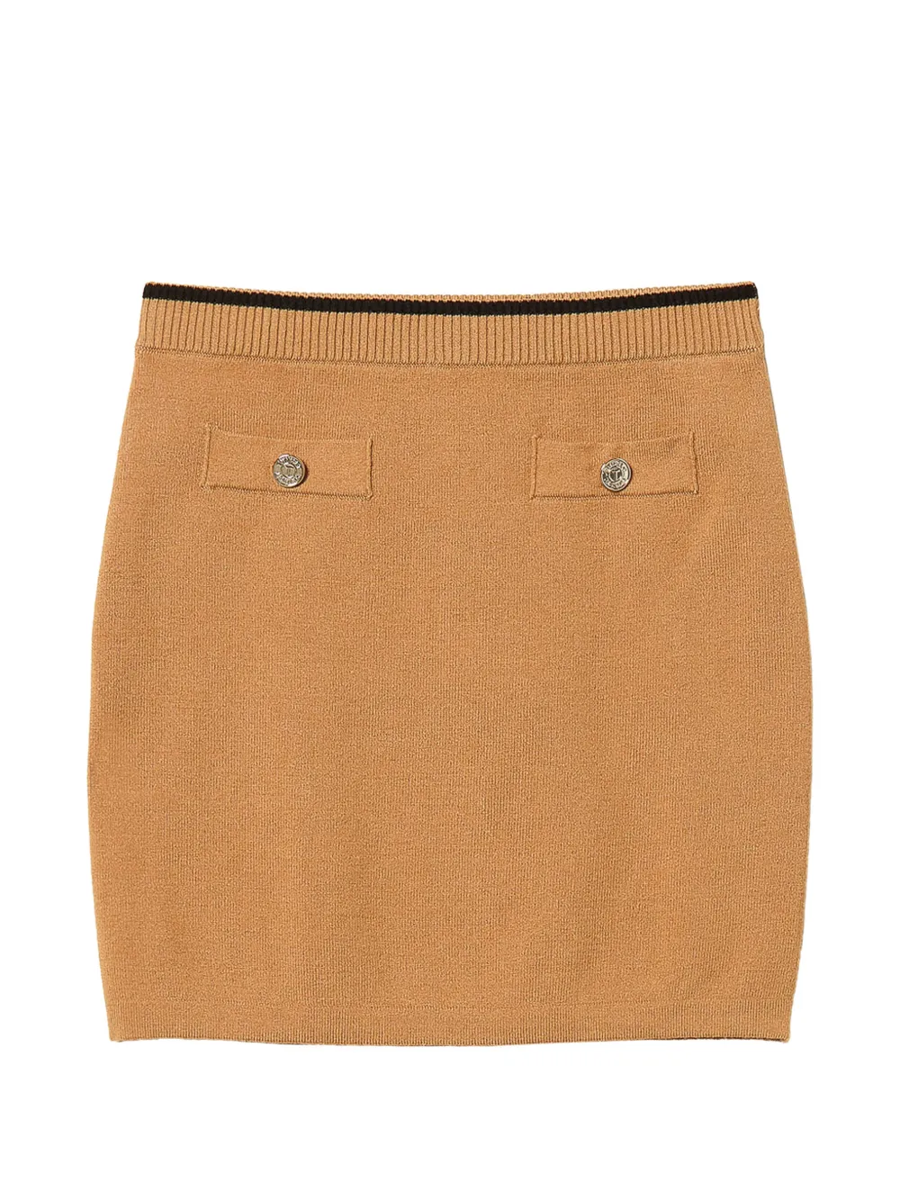 TWINSET Kids Gebreide rok met knoopdetail Bruin