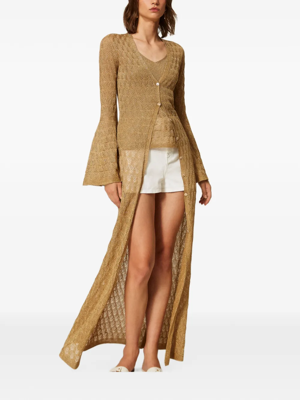 TWINSET Gebreid vest met flared mouwen Groen