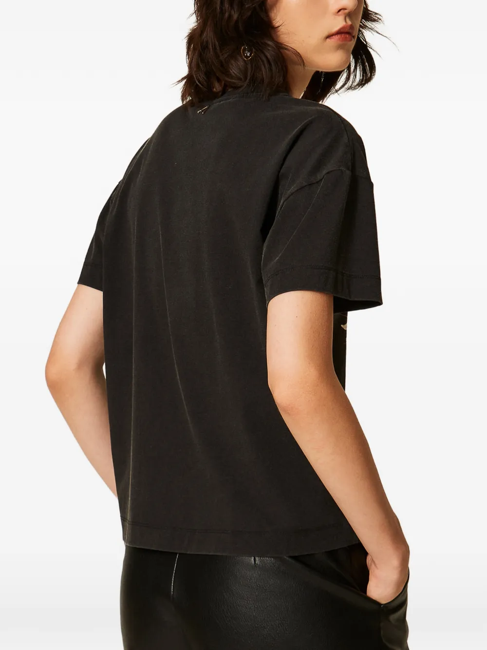TWINSET Regular-fit T-shirt met print Zwart