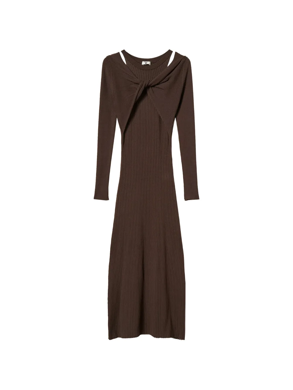 TWINSET ribbed knit long dress - Braun
