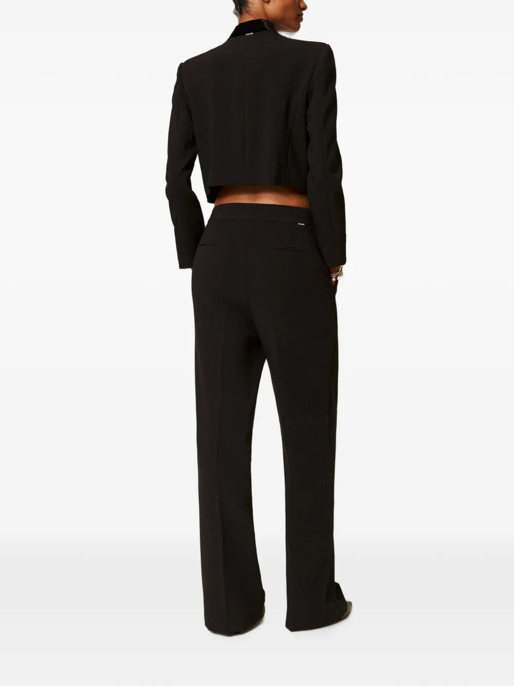 TWINSET Straight crêpe broek Zwart