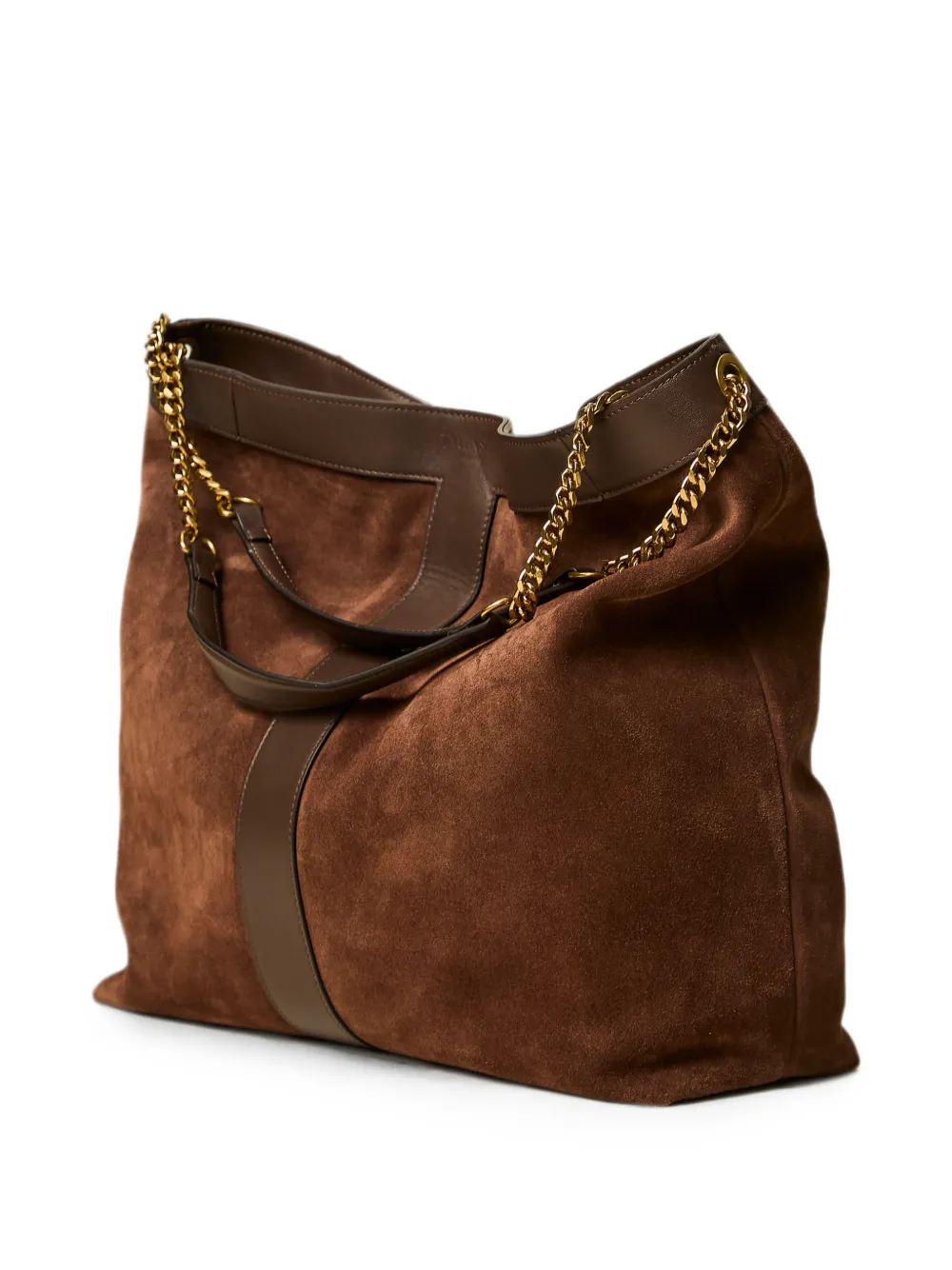TWINSET Suède tas met logo Bruin