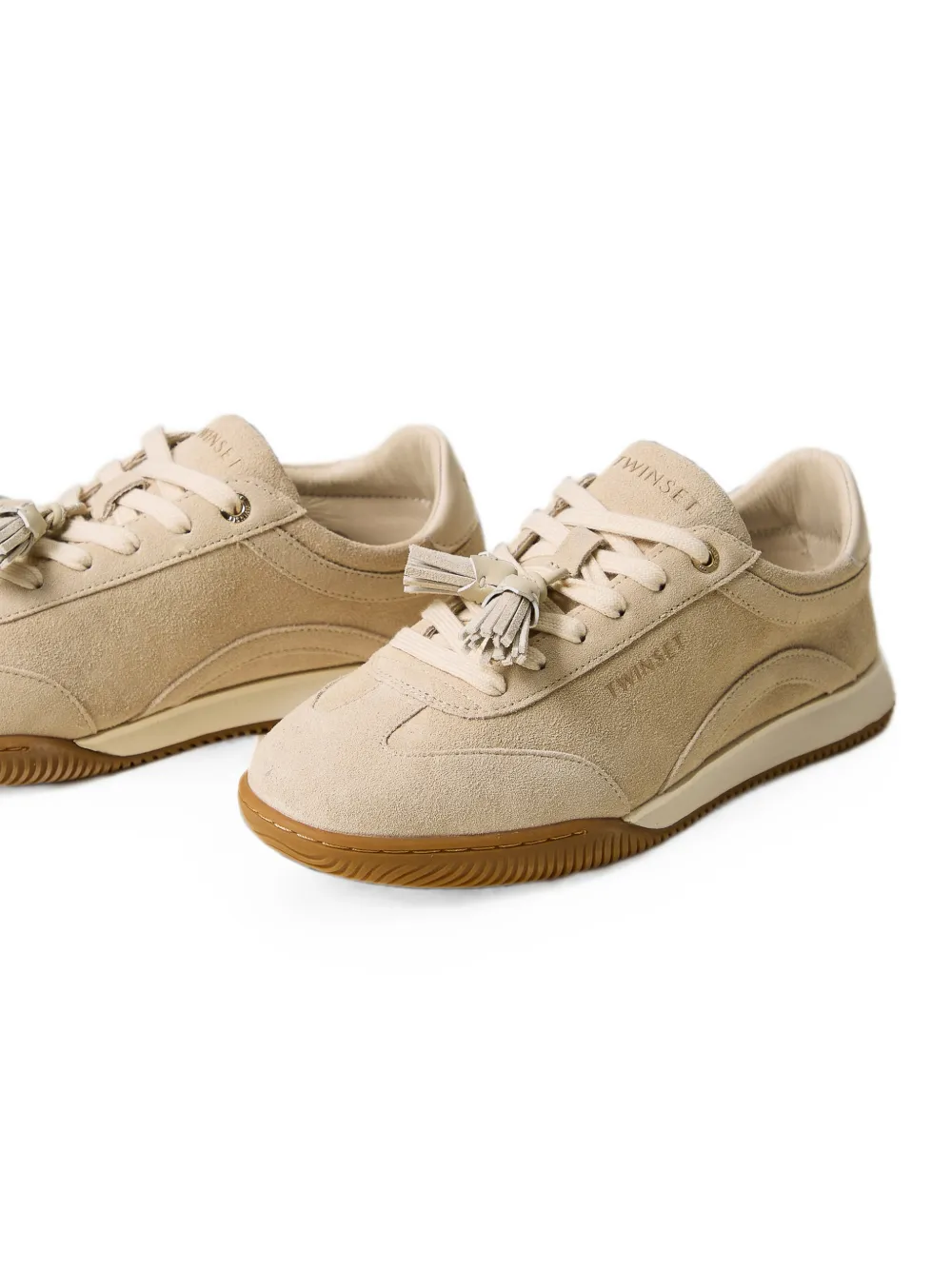 TWINSET suede trainers with tassels Beige