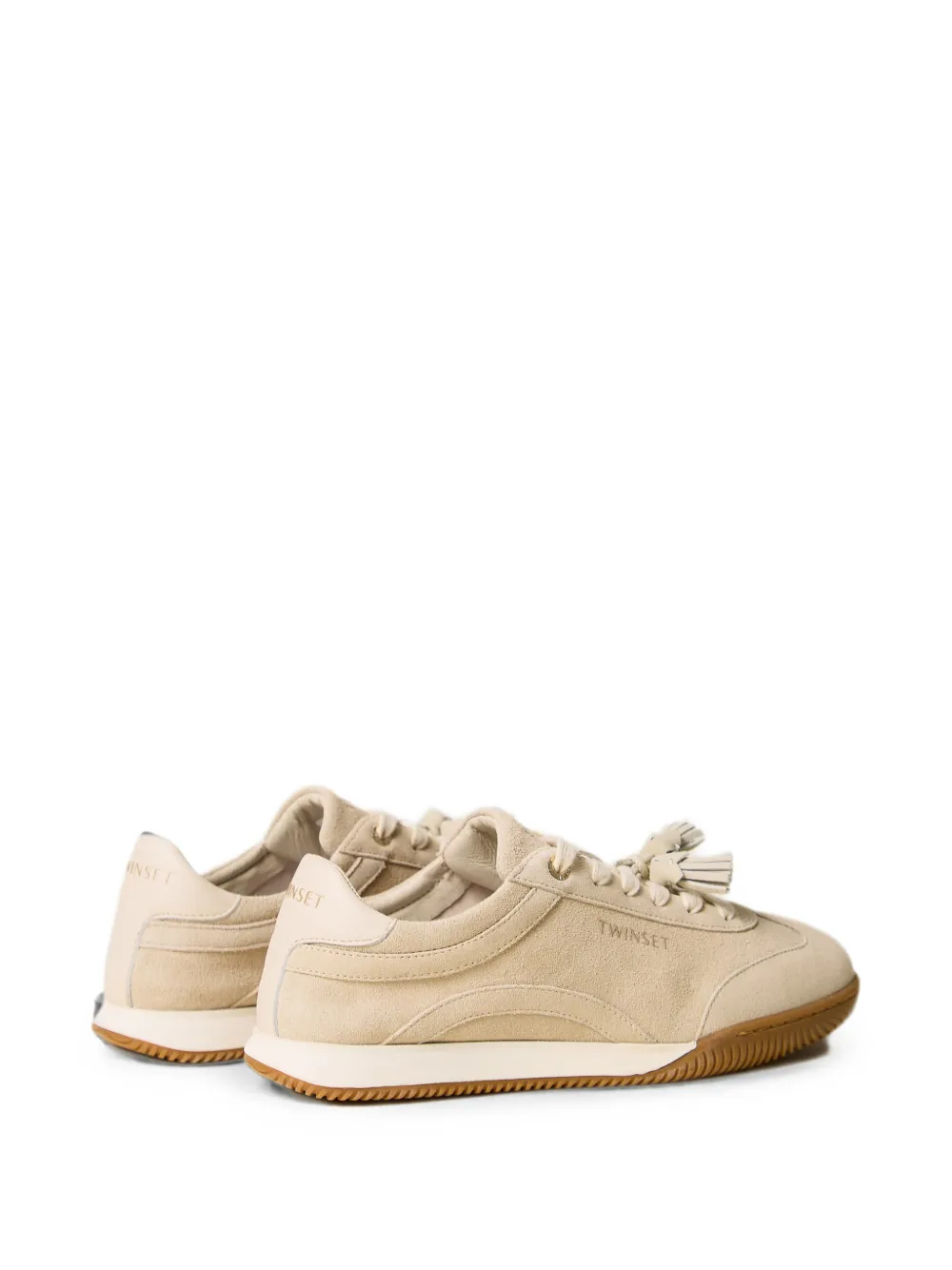 TWINSET suede trainers with tassels Beige