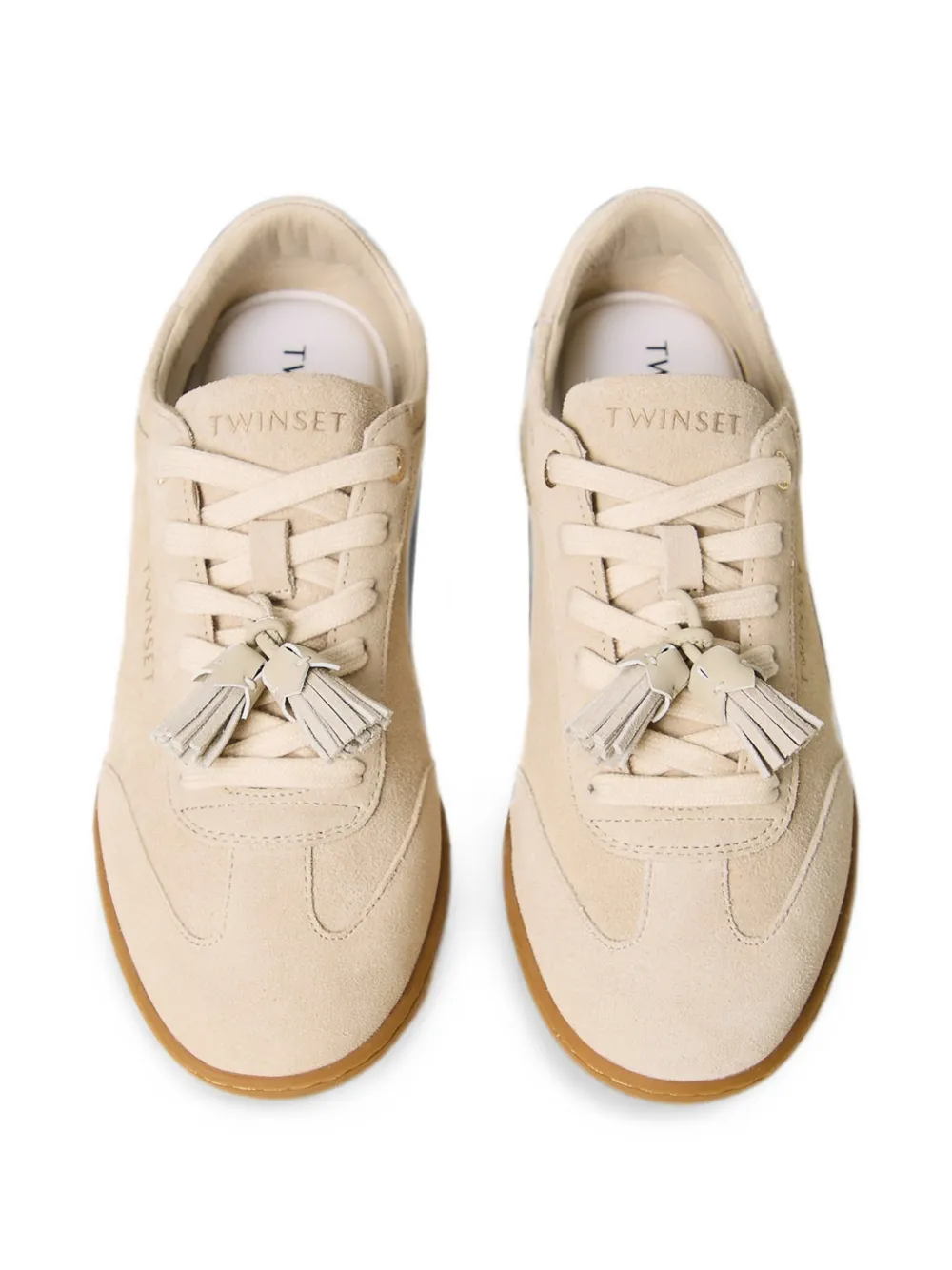 TWINSET suede trainers with tassels Beige