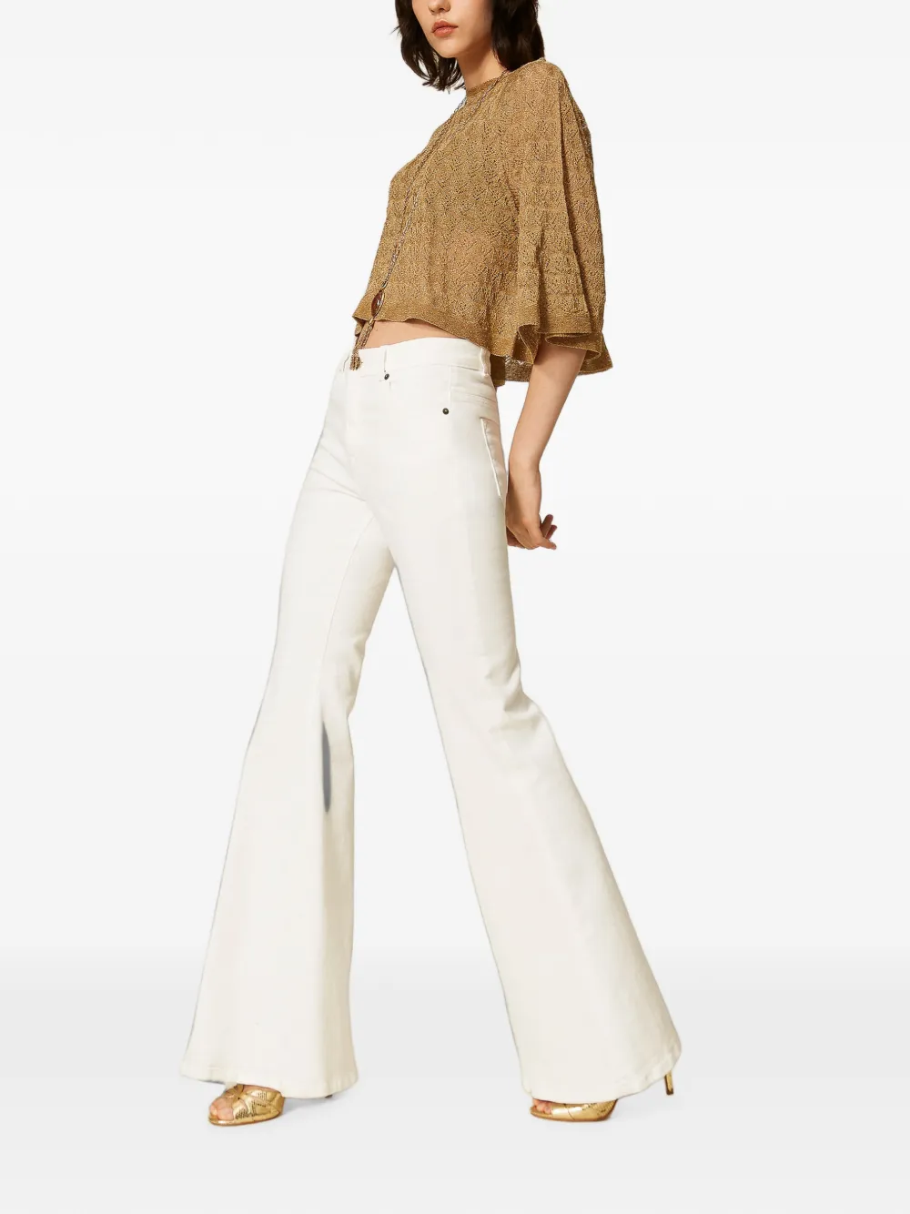TWINSET Cropped trui voor dubbel gebruik Goud