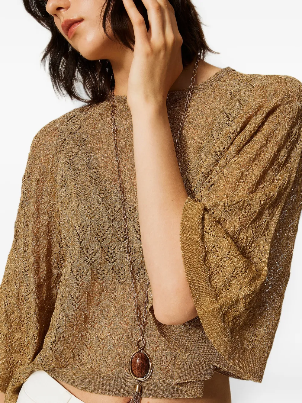 TWINSET Cropped trui voor dubbel gebruik Goud