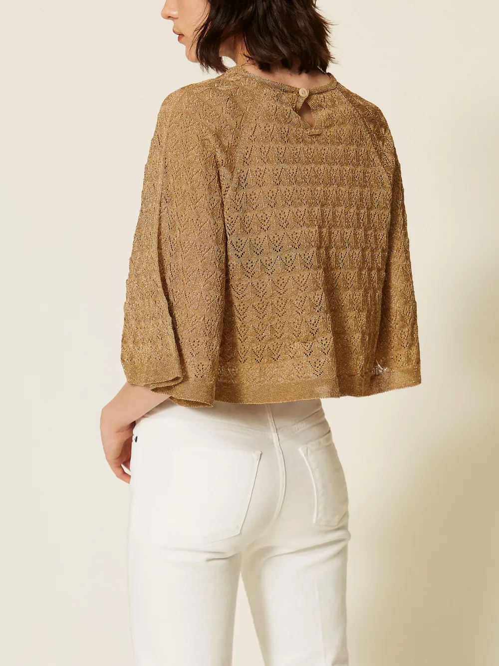 TWINSET Cropped trui voor dubbel gebruik Goud