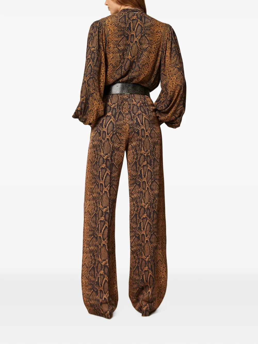 TWINSET Broek met wijde pijpen Bruin