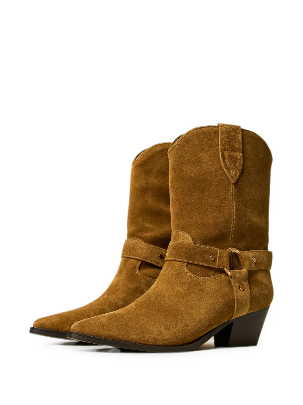 TWINSET suede-cow ankle boots Bruin