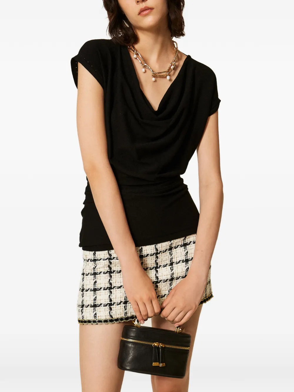 TWINSET Maxi-trui met gedrapeerde details Zwart