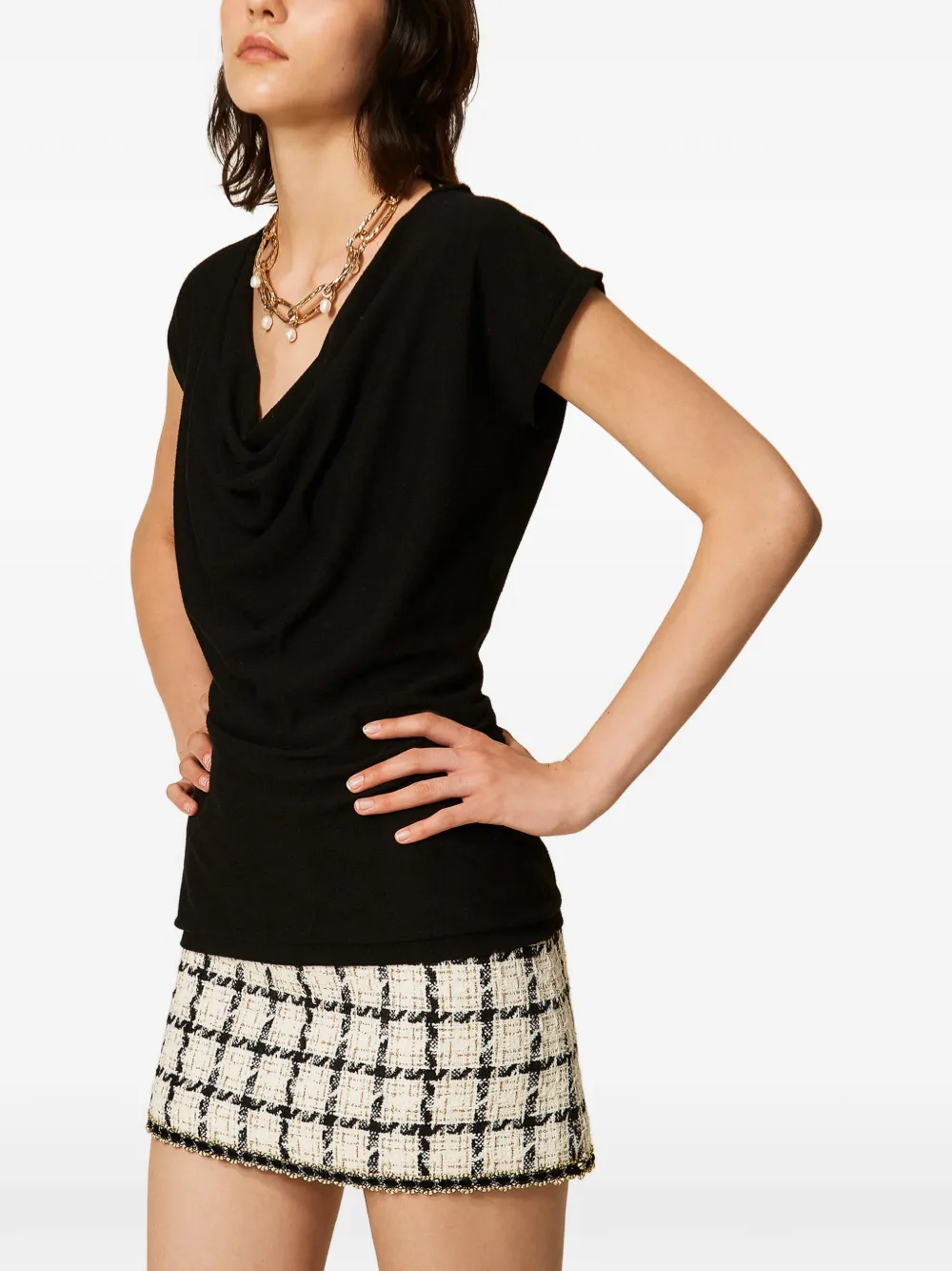 TWINSET Maxi-trui met gedrapeerde details Zwart
