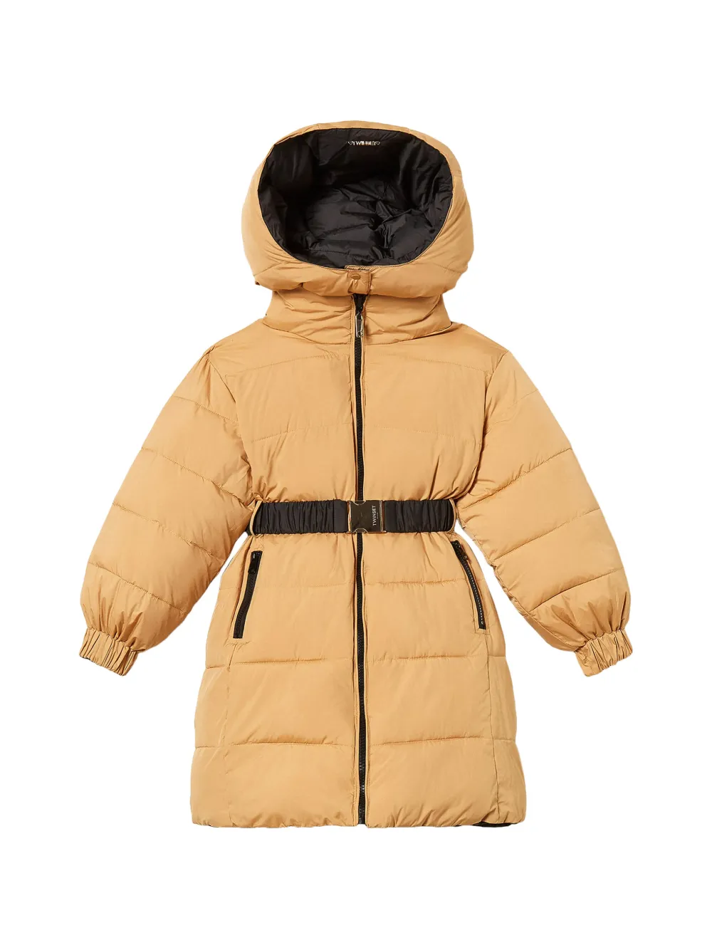 TWINSET Kids reversible puffer jacket with belt - Toni neutri