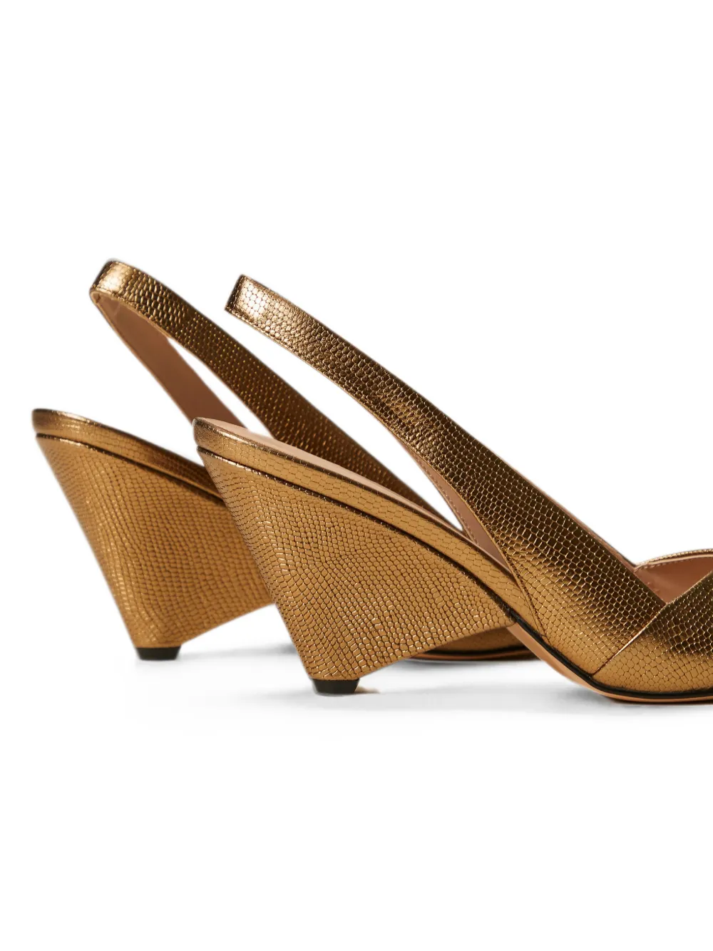 TWINSET Gelamineerde leren sandalen Goud