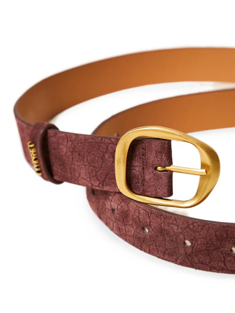 TWINSET Suède riem met krokodillen-print Paars