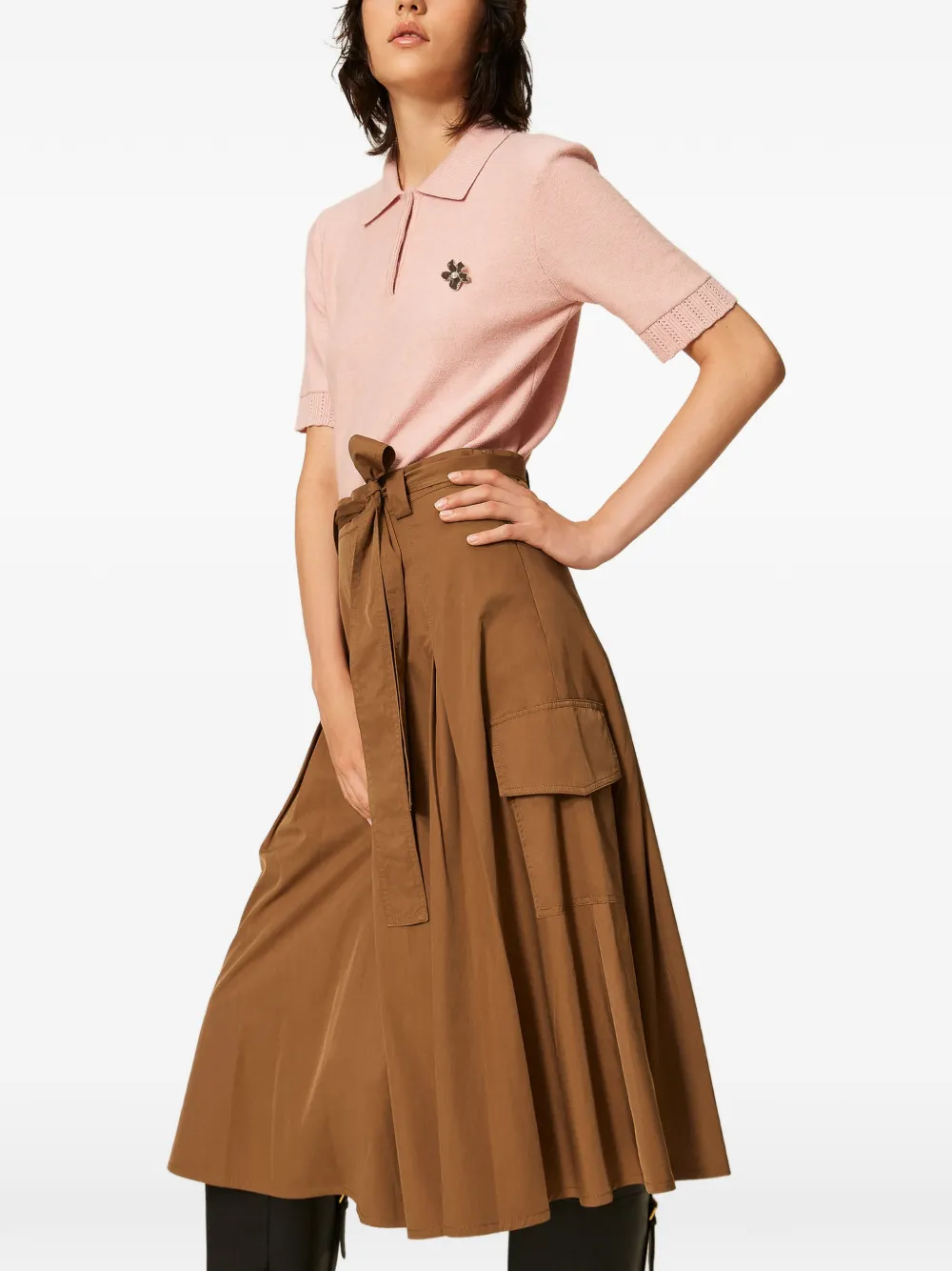 TWINSET Midi-rok met zak Bruin