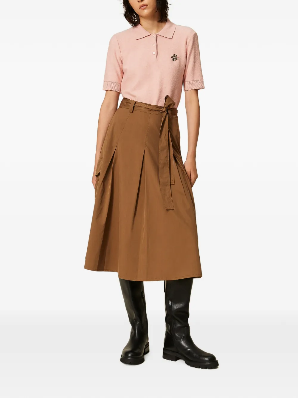 TWINSET Midi-rok met zak Bruin
