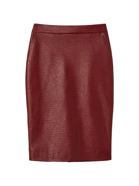 TWINSET faux-leather midi skirt